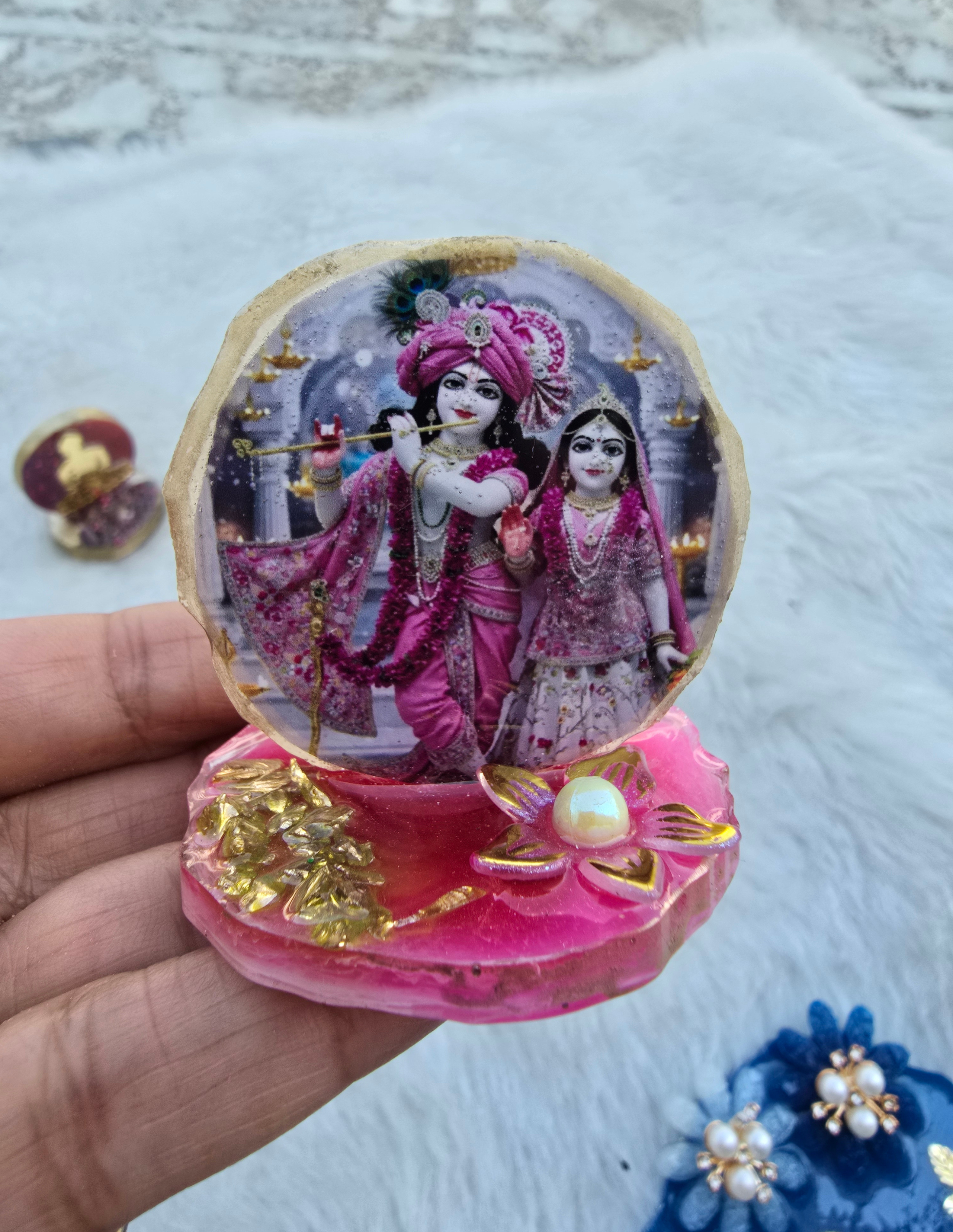 Radha Krishna Spiritual Resin Frame