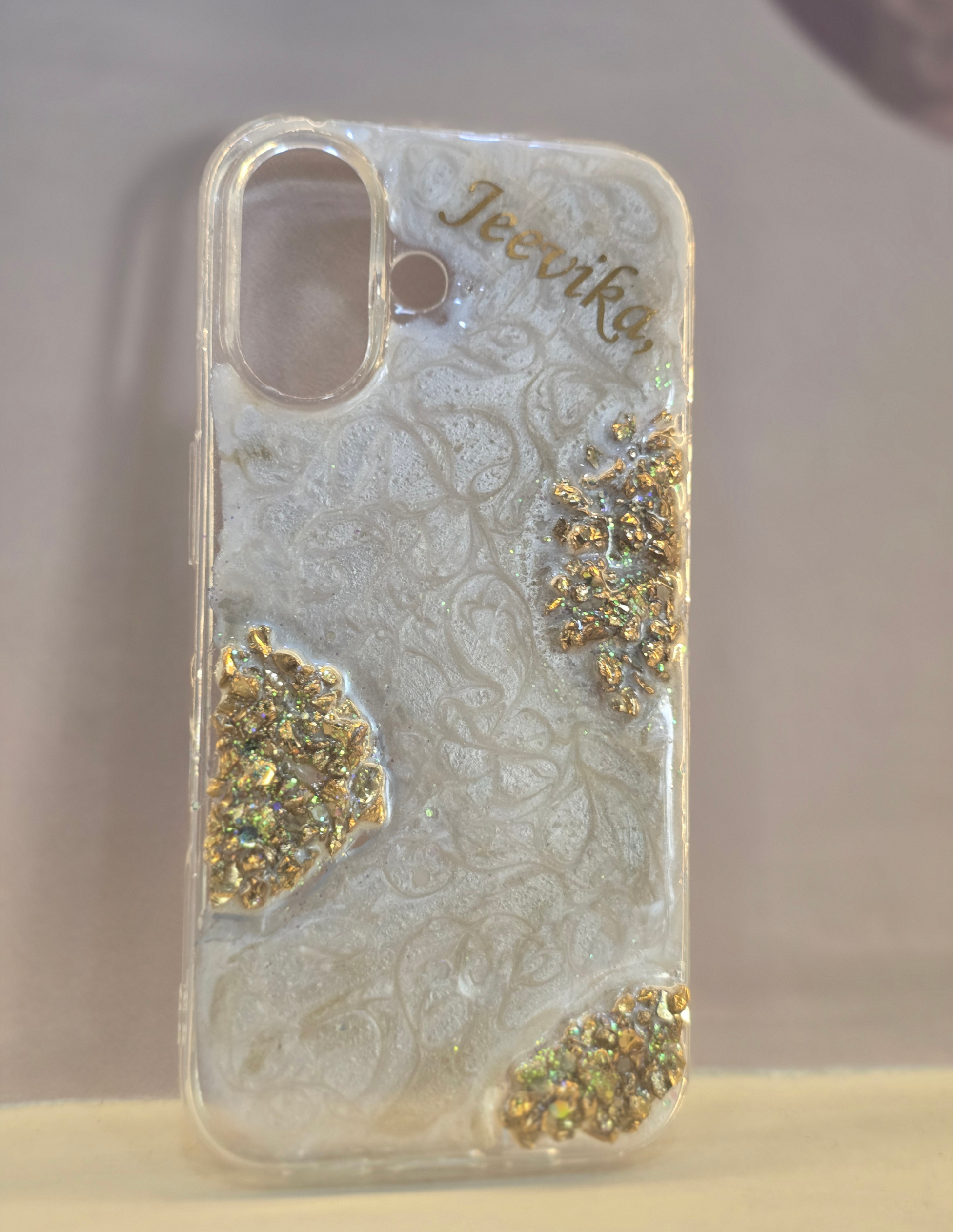 Pearl & Gold Resin Phone Case