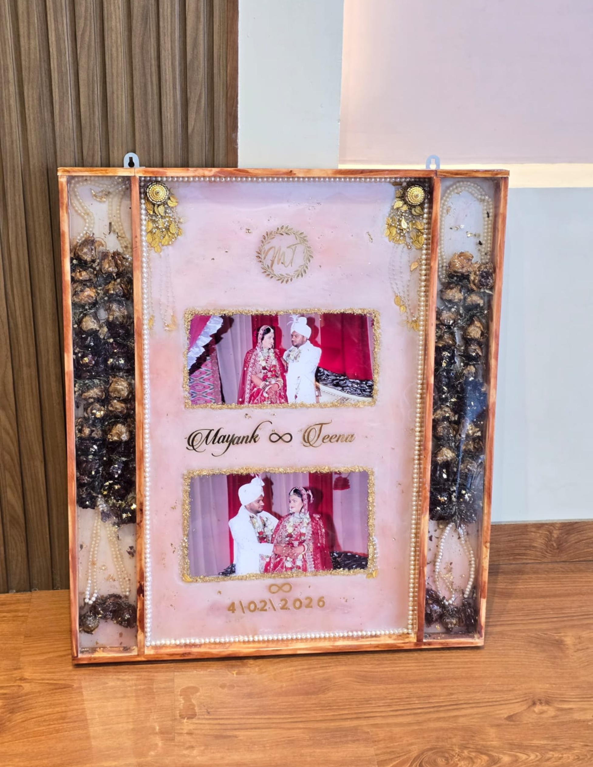 Luxury Customized Resin Wedding Photo Frame | Premium Memory Frame | Personalized Couple Wall Decor