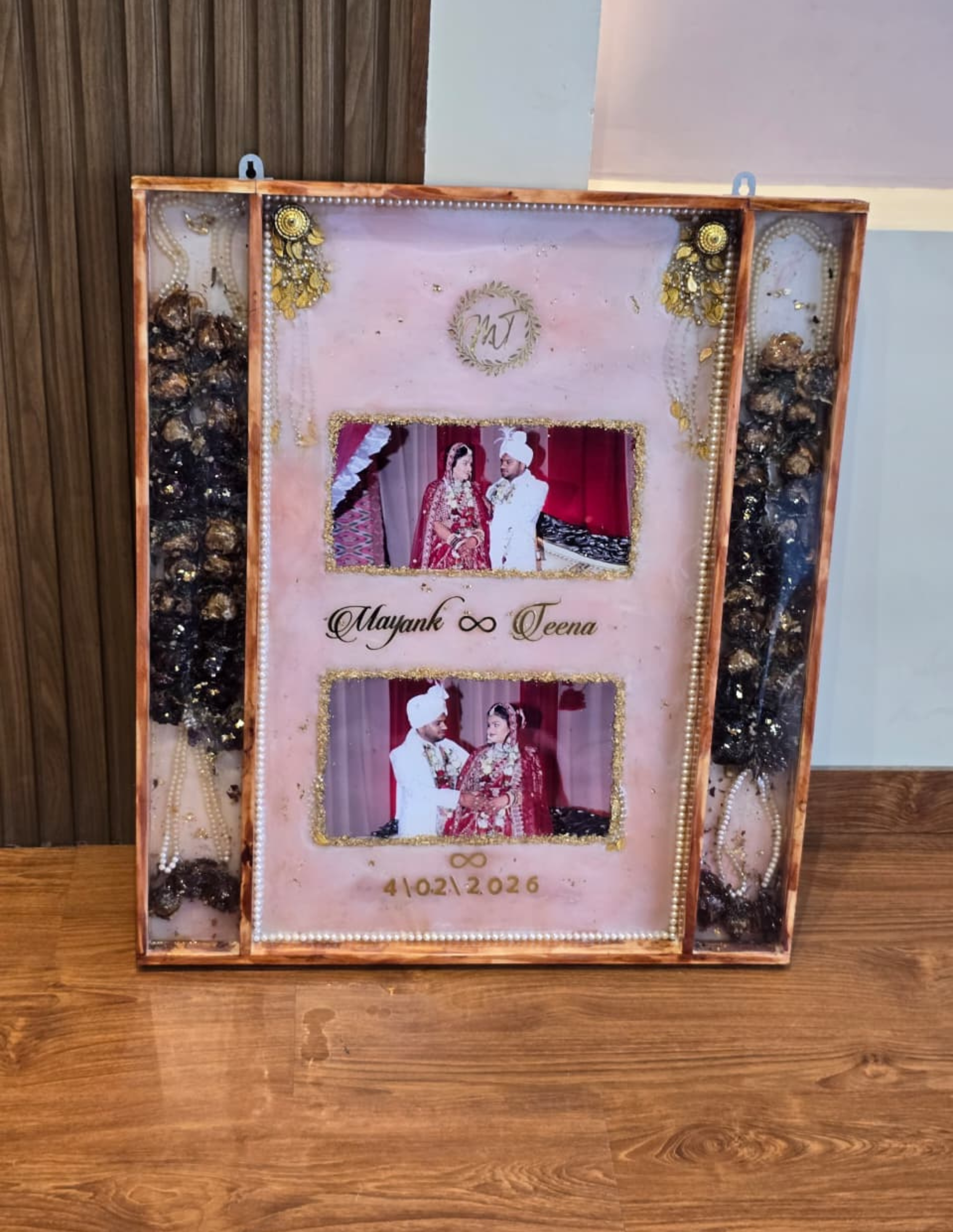Luxury Customized Resin Wedding Photo Frame | Premium Memory Frame | Personalized Couple Wall Decor