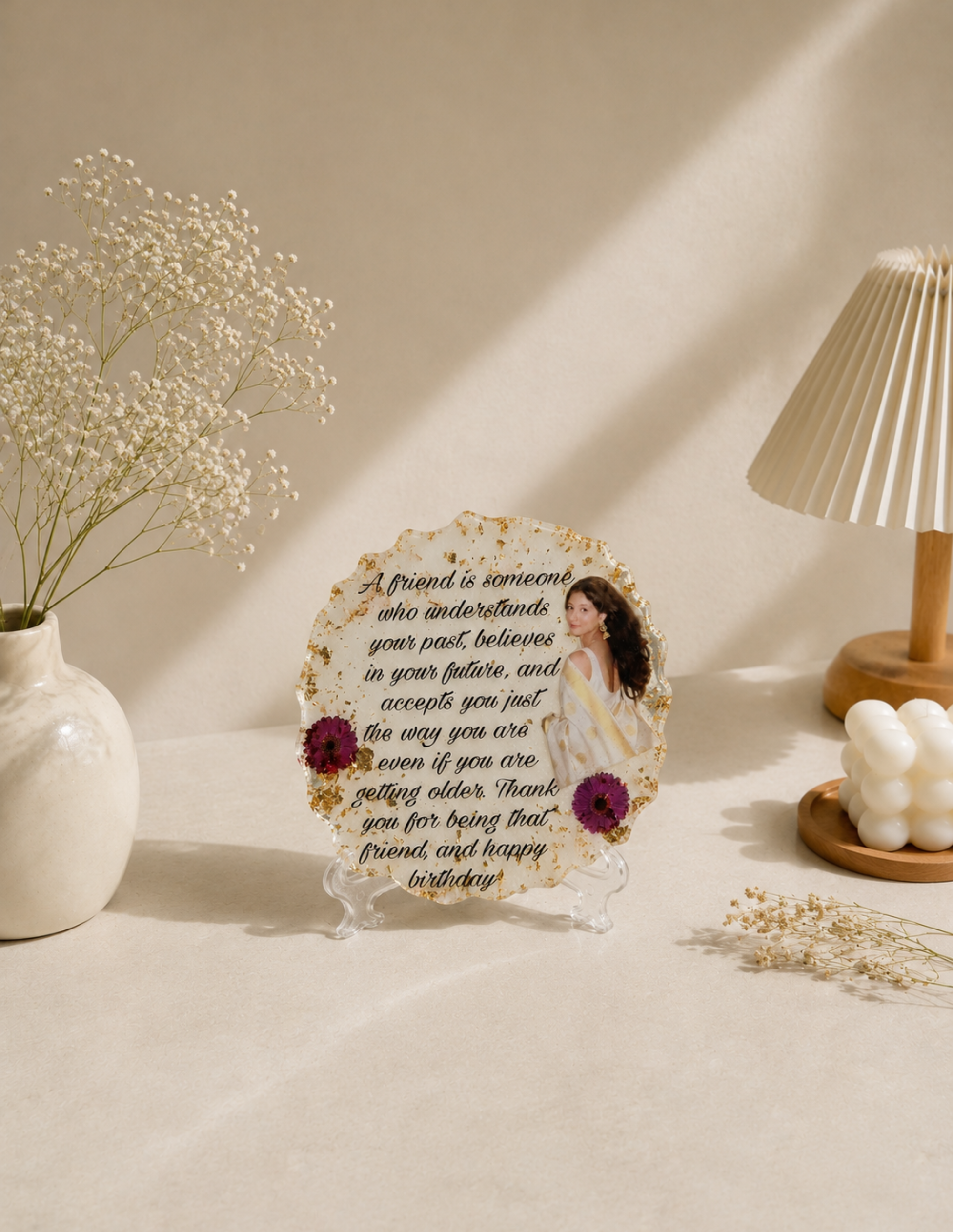 Customized Friendship Resin Plaque | Premium Personalized Quote Frame | Handmade Memory Keepsake