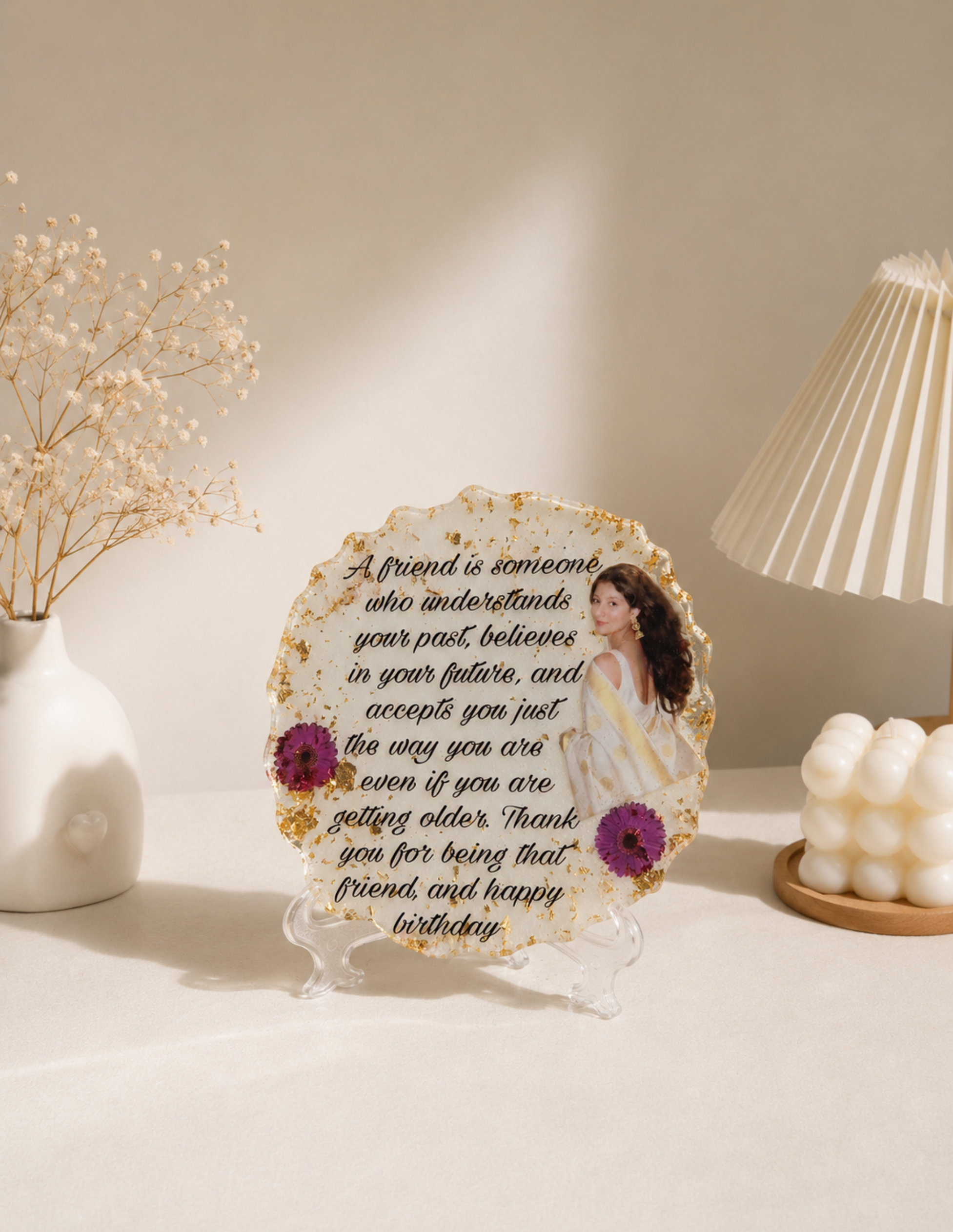 Customized Friendship Resin Plaque | Premium Personalized Quote Frame | Handmade Memory Keepsake