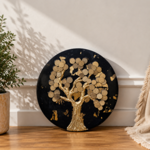 Luxury Resin Money Tree Wall Art | Premium Prosperity Decor | Handmade Financial Blessing Artwork