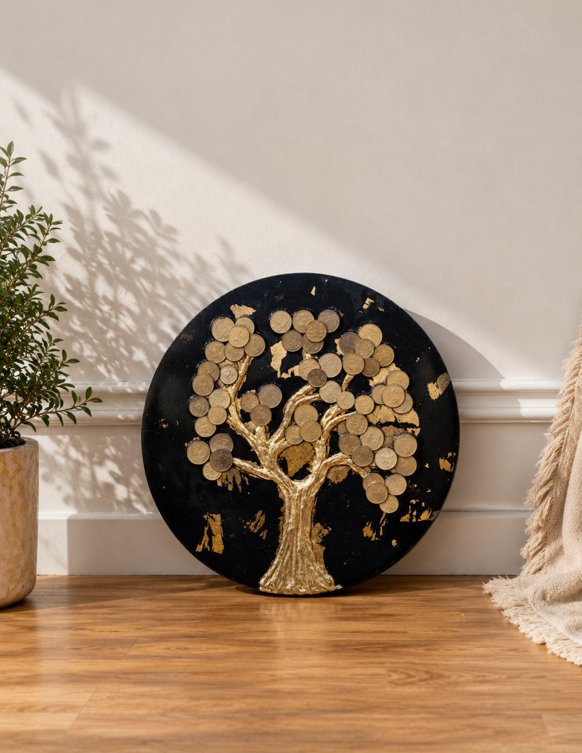 Luxury Resin Money Tree Wall Art | Premium Prosperity Decor | Handmade Financial Blessing Artwork