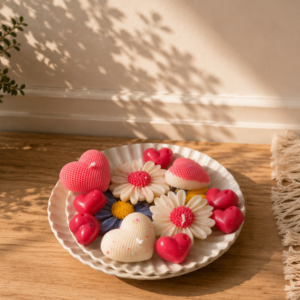 Handmade Heart & Daisy Scented Candles Set | Premium Decorative Wax Candles -5pc