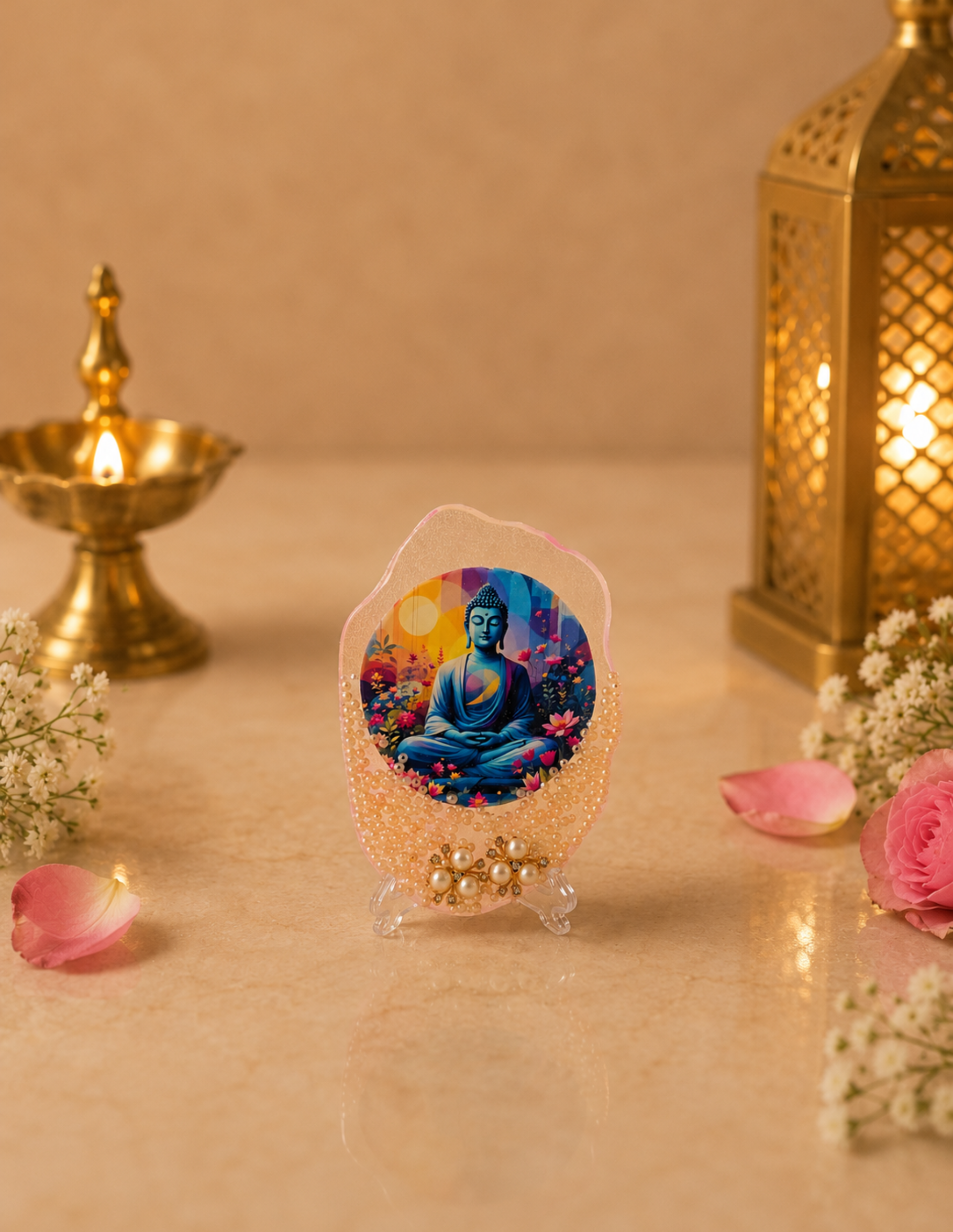 Buddha Resin Art Stand | Handmade Spiritual Decor | Premium Meditation Gift