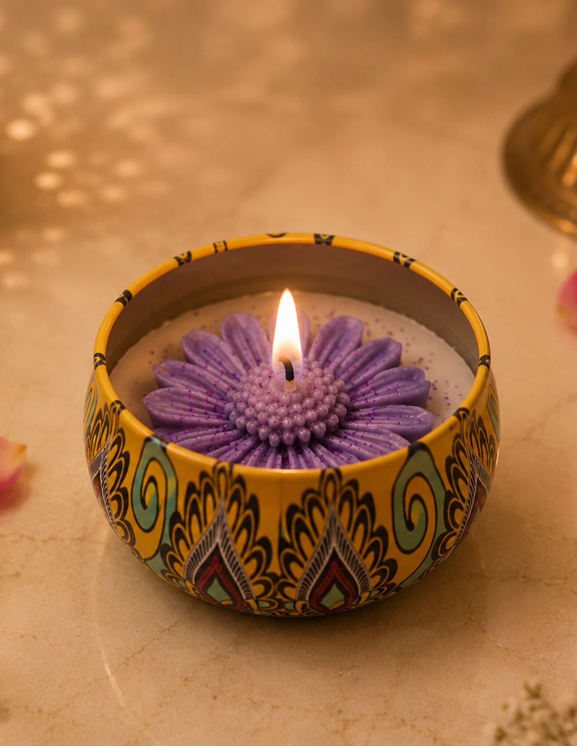 Handmade Flower Candle Gift | Decorative Floral Candle | Premium Scented Candle Art