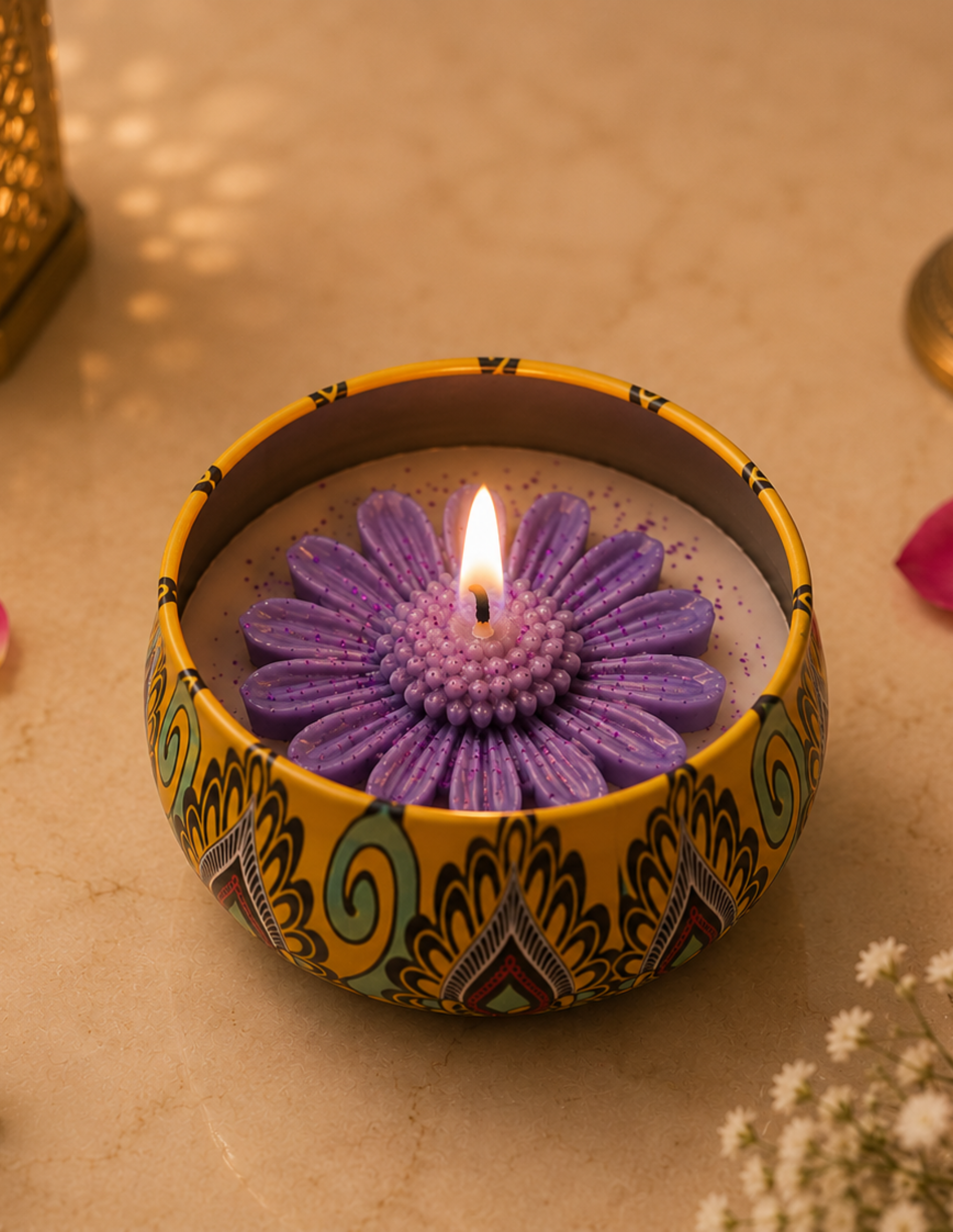 Handmade Flower Candle Gift | Decorative Floral Candle | Premium Scented Candle Art