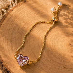 Handmade Resin Flower Preserve Heart Bracelet | Premium Floral Adjustable Bracelet