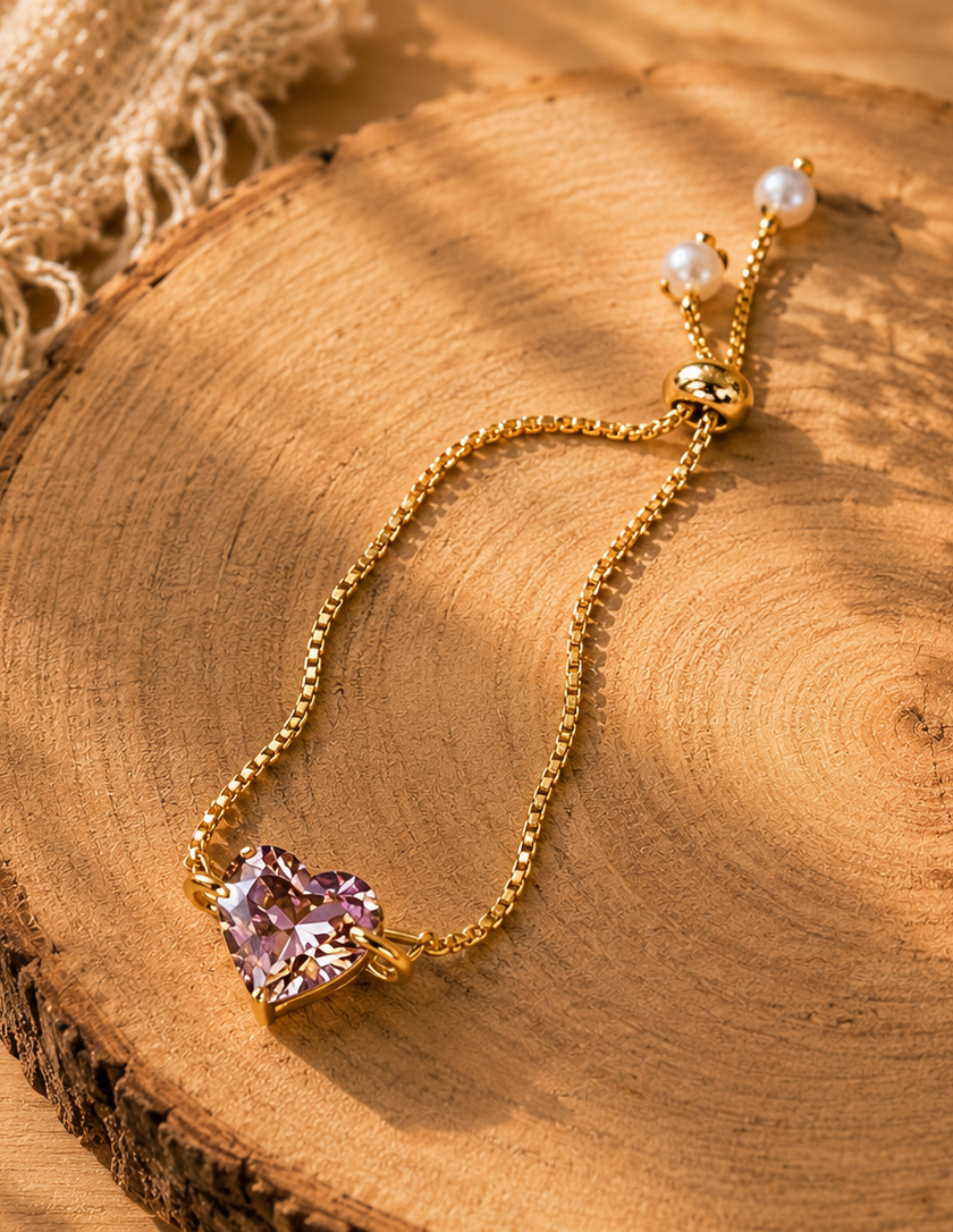 Handmade Resin Flower Preserve Heart Bracelet | Premium Floral Adjustable Bracelet