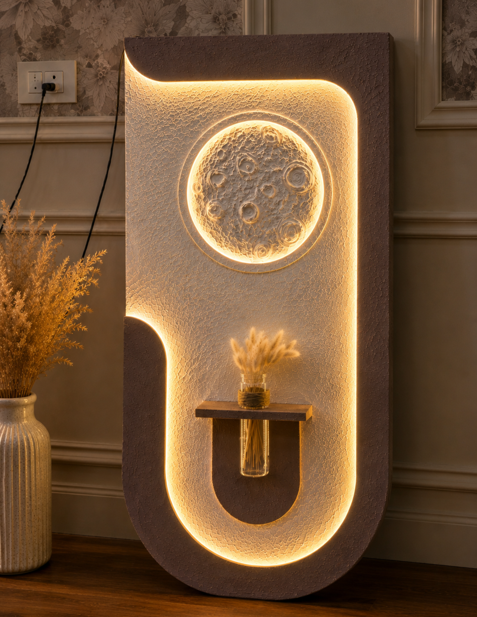 Luxury Moon Light Wall Decor | Premium LED Textured Wall Art | Modern Aesthetic Home Decor