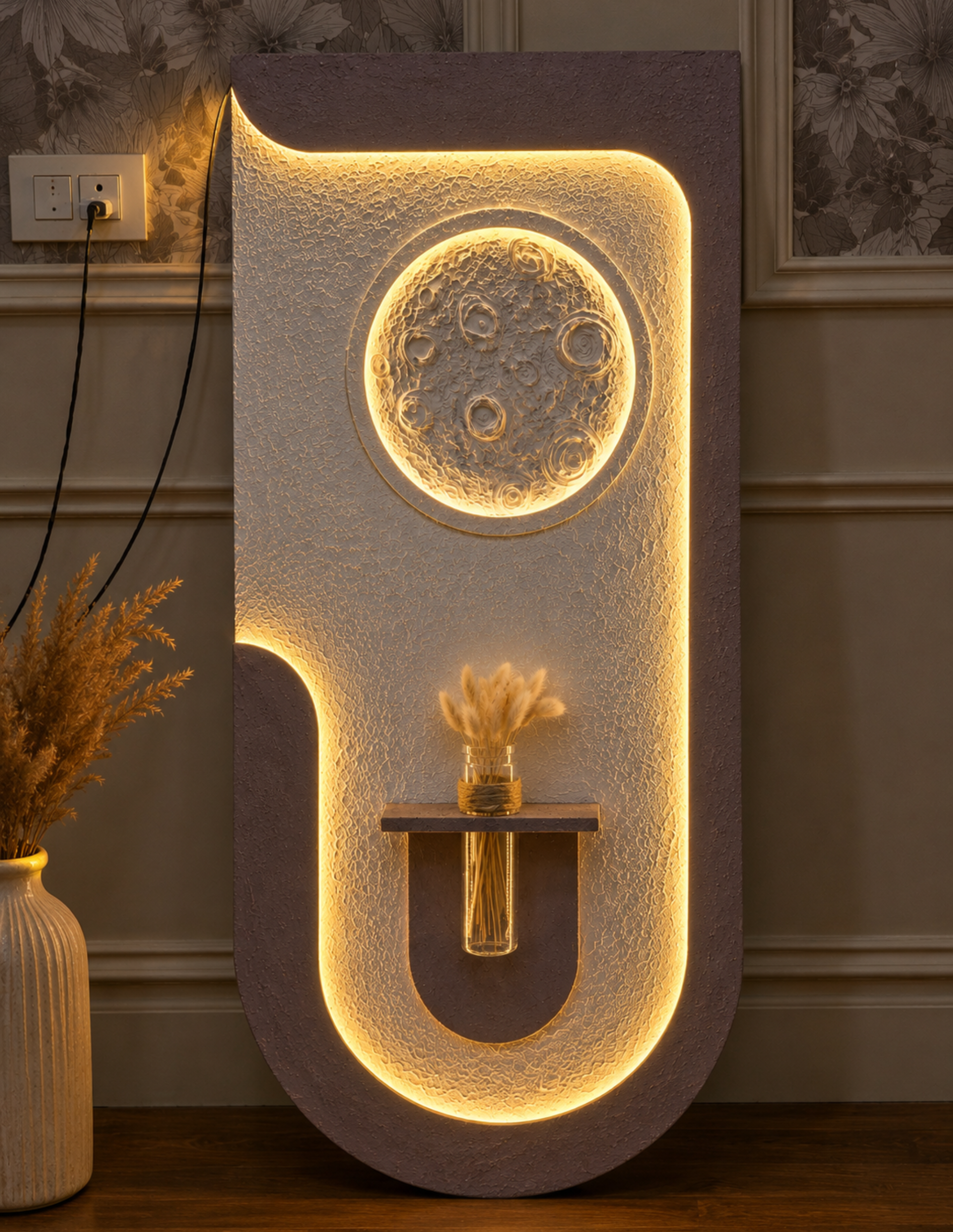 Luxury Moon Light Wall Decor | Premium LED Textured Wall Art | Modern Aesthetic Home Decor