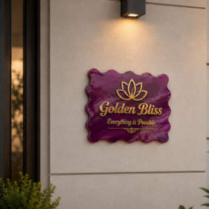 Luxury Customized Resin Business Logo Name Plate | Personalized Resin Sign Board