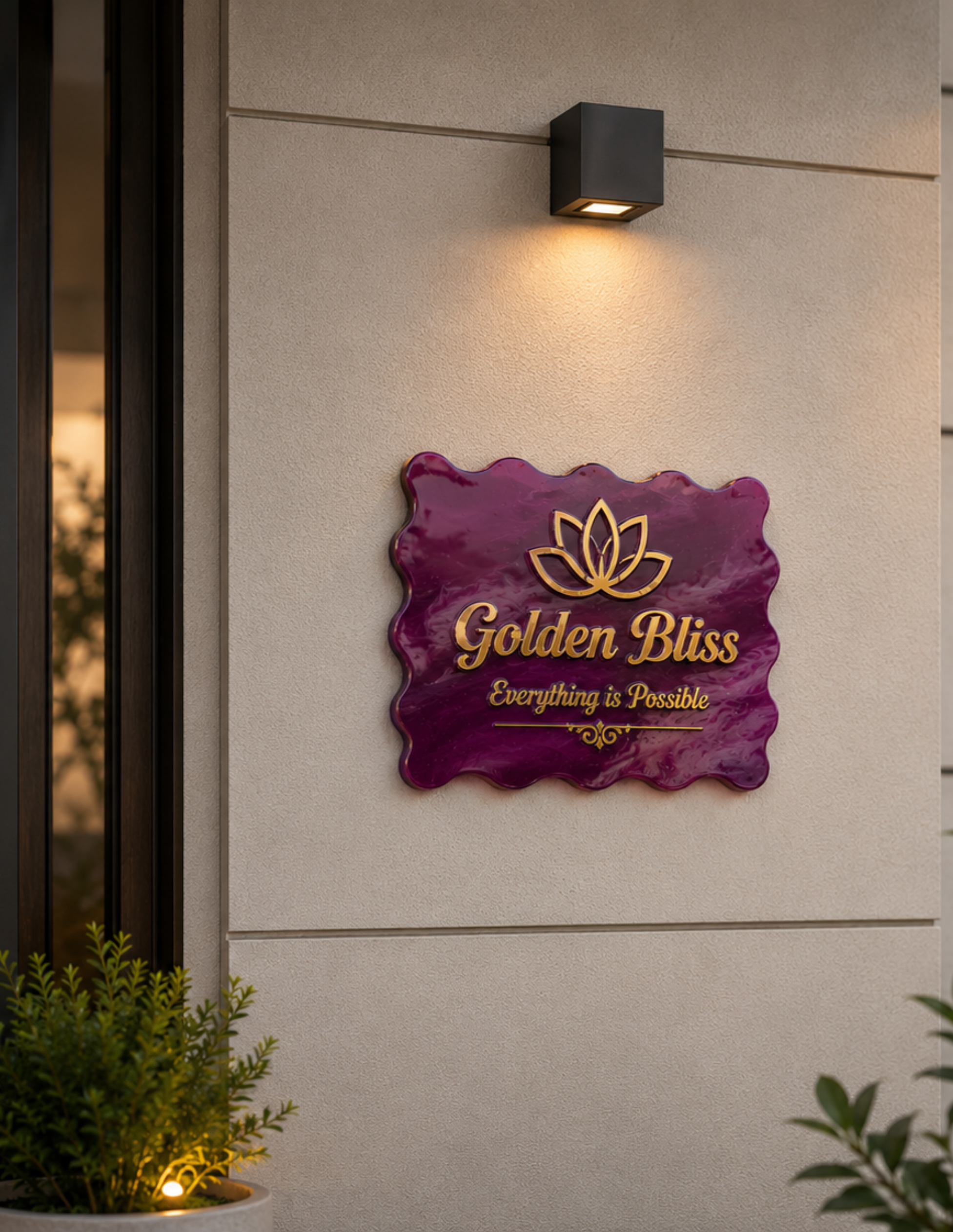Luxury Customized Resin Business Logo Name Plate | Personalized Resin Sign Board