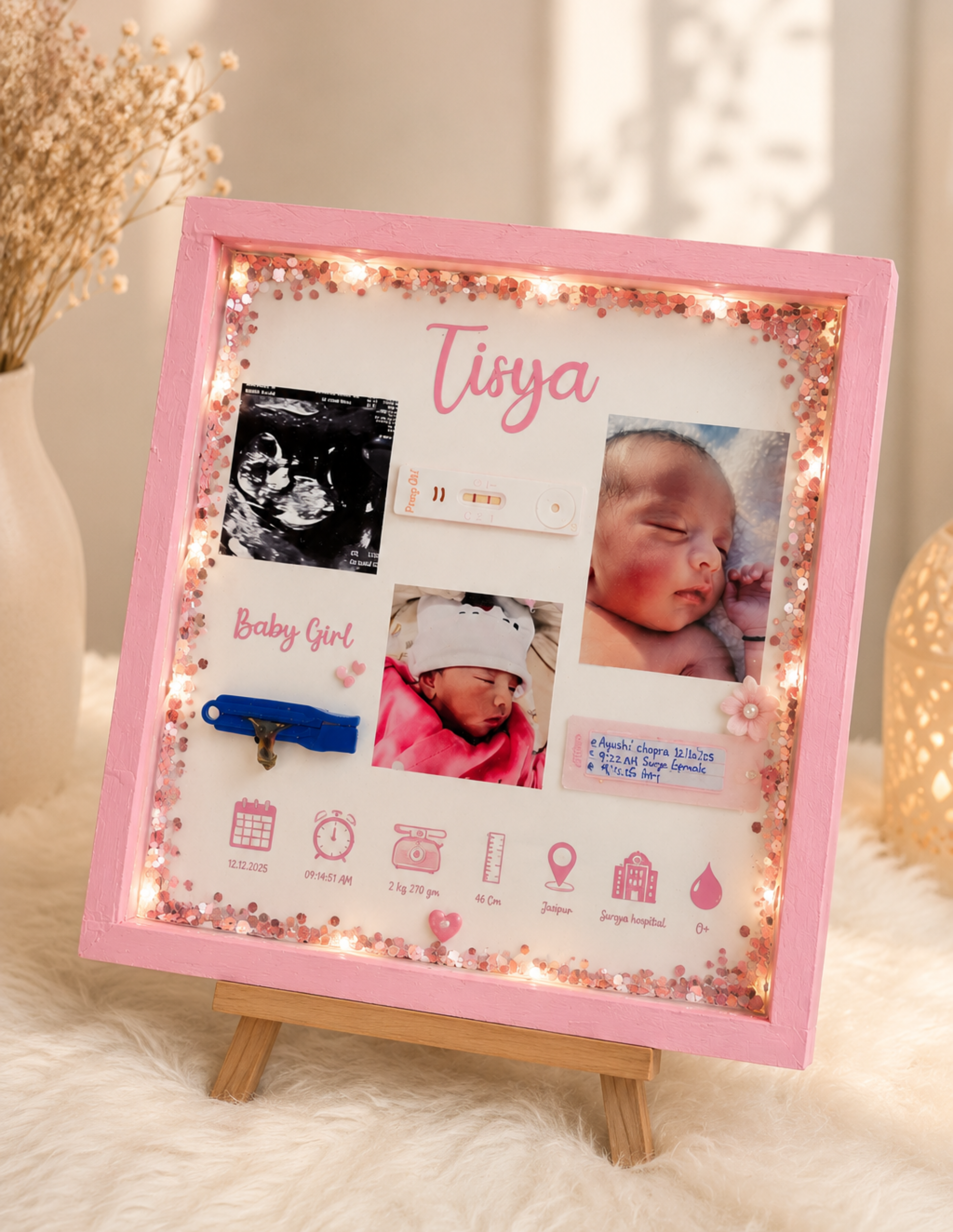 Personalized Baby Memory Frame | Customized Birth Details Frame | Handmade Keepsake Gift