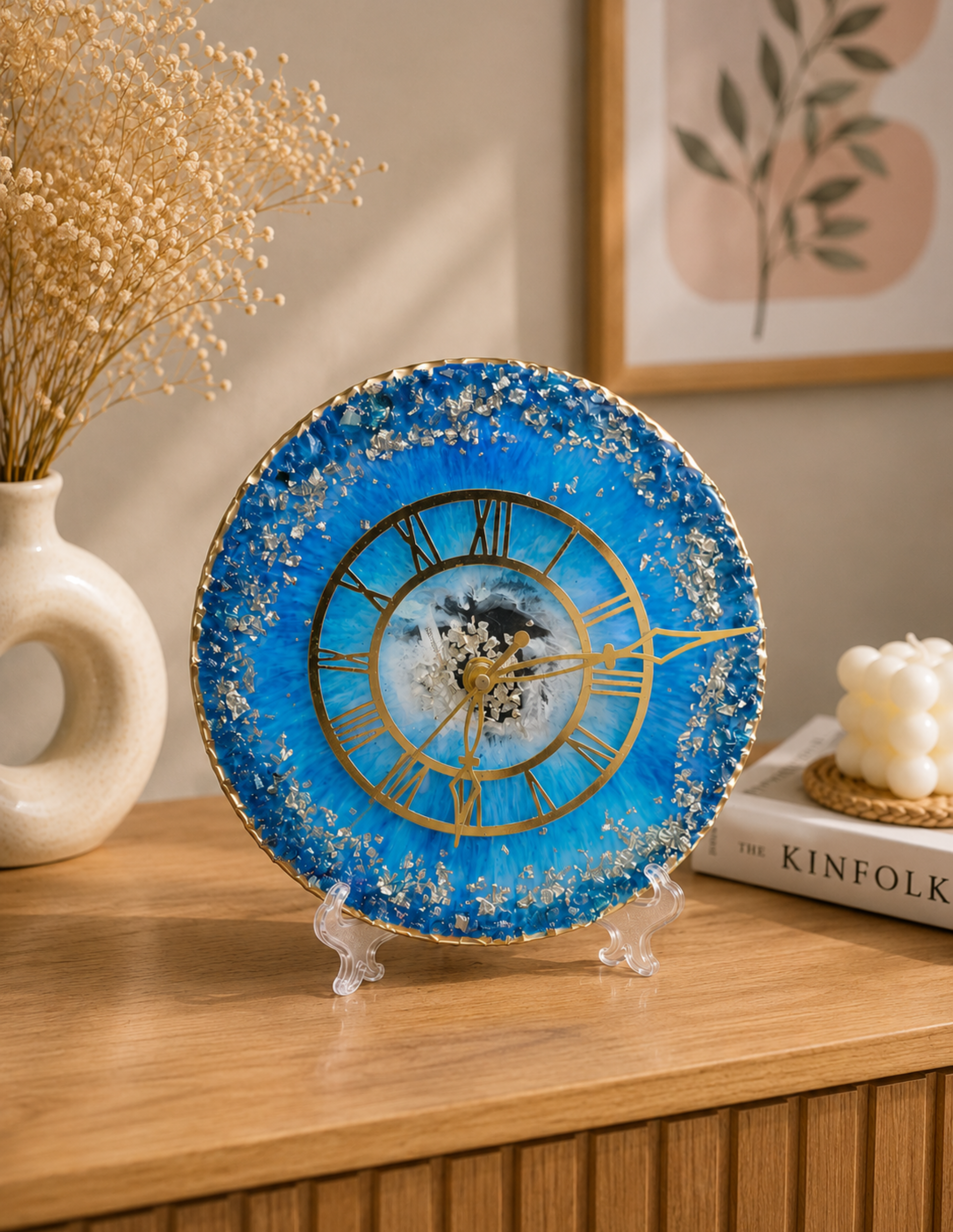 Luxury Resin Wall Clock | Handmade Decorative Clock | Premium Home Décor Piece