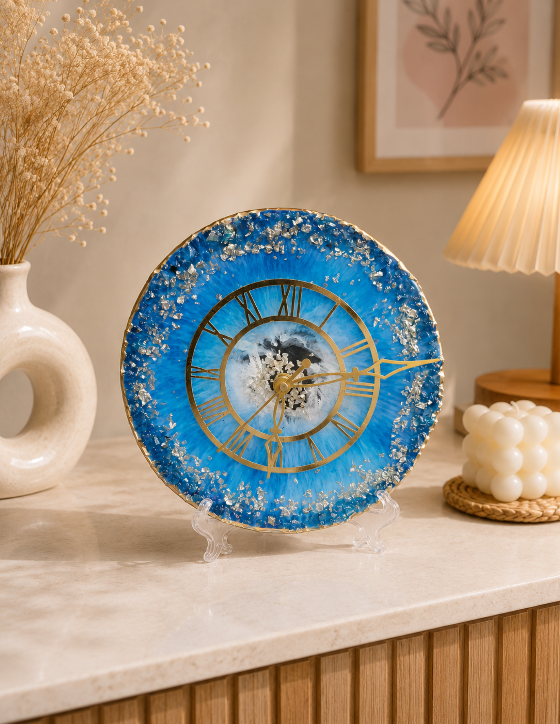 Luxury Resin Wall Clock | Handmade Decorative Clock | Premium Home Décor Piece