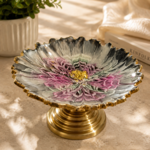 Luxury Resin Floral Bowl | Premium Decorative Centerpiece Bowl | Handmade Artistic Home Decor