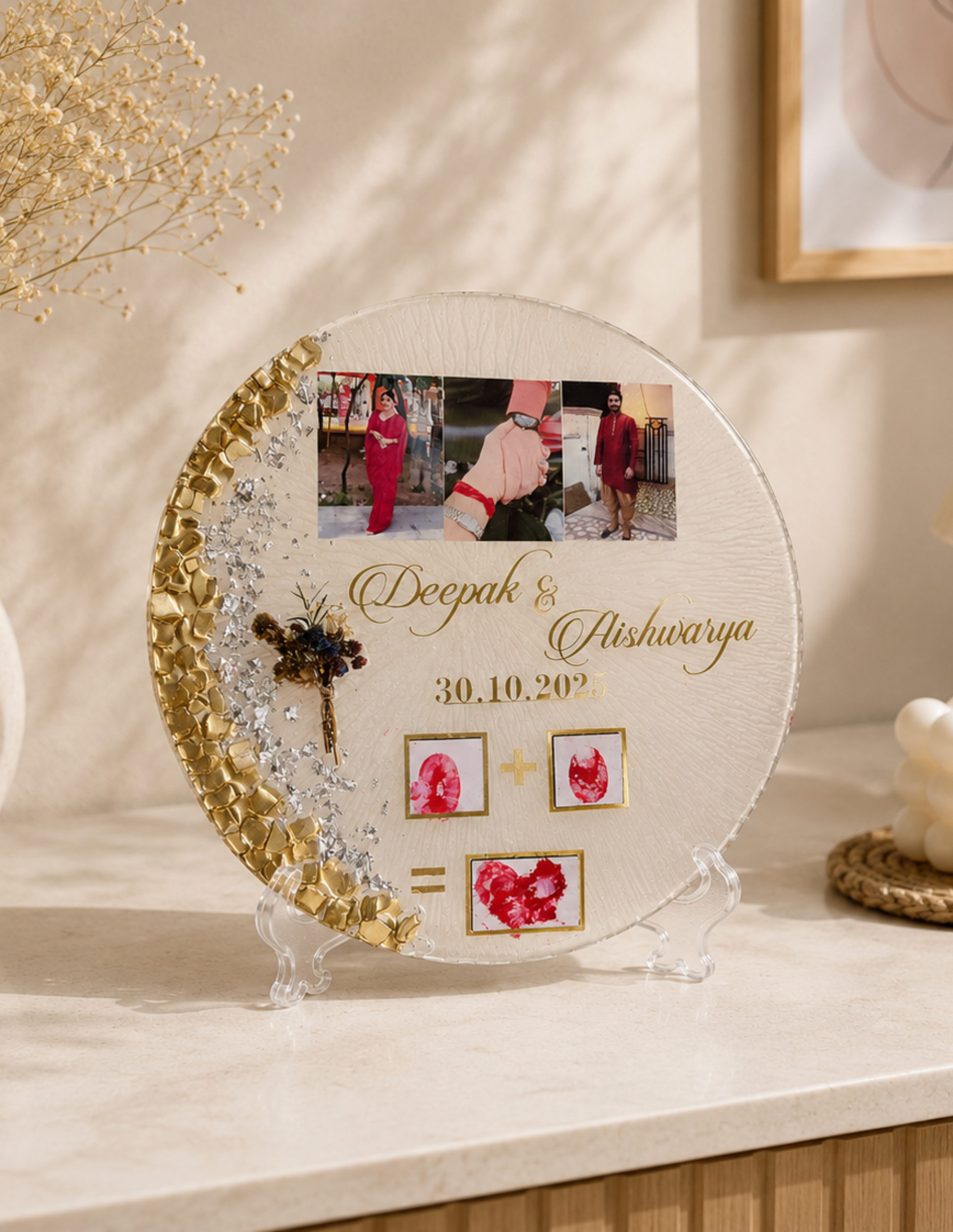 Personalized Couple Memory Plaque | Customized Resin Keepsake | Anniversary Gift