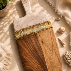 Luxury Resin Wooden Serving Board | Premium Cheese Platter Board | Handmade Kitchen Decor
