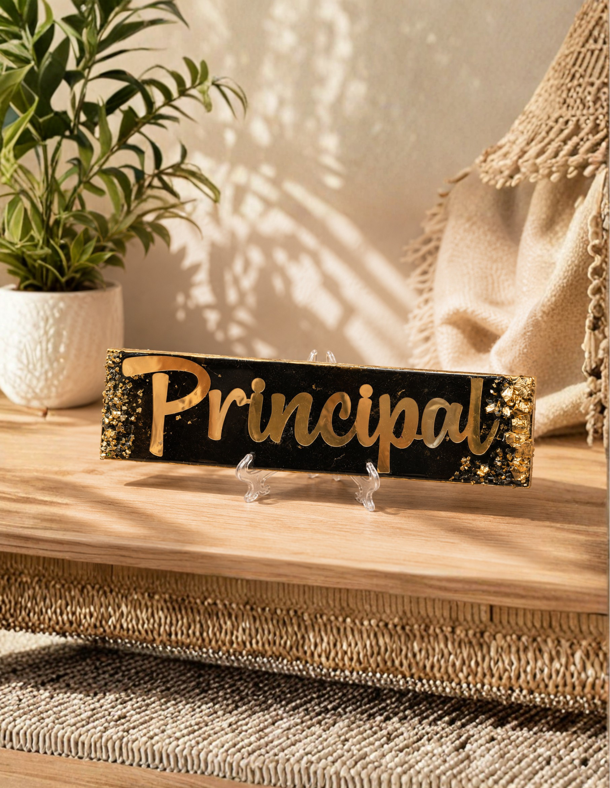 Luxury Customized Resin Name Plate | Premium Desk Name Sign | Personalized Office Decor