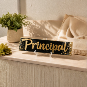 Luxury Customized Resin Name Plate | Premium Desk Name Sign | Personalized Office Decor