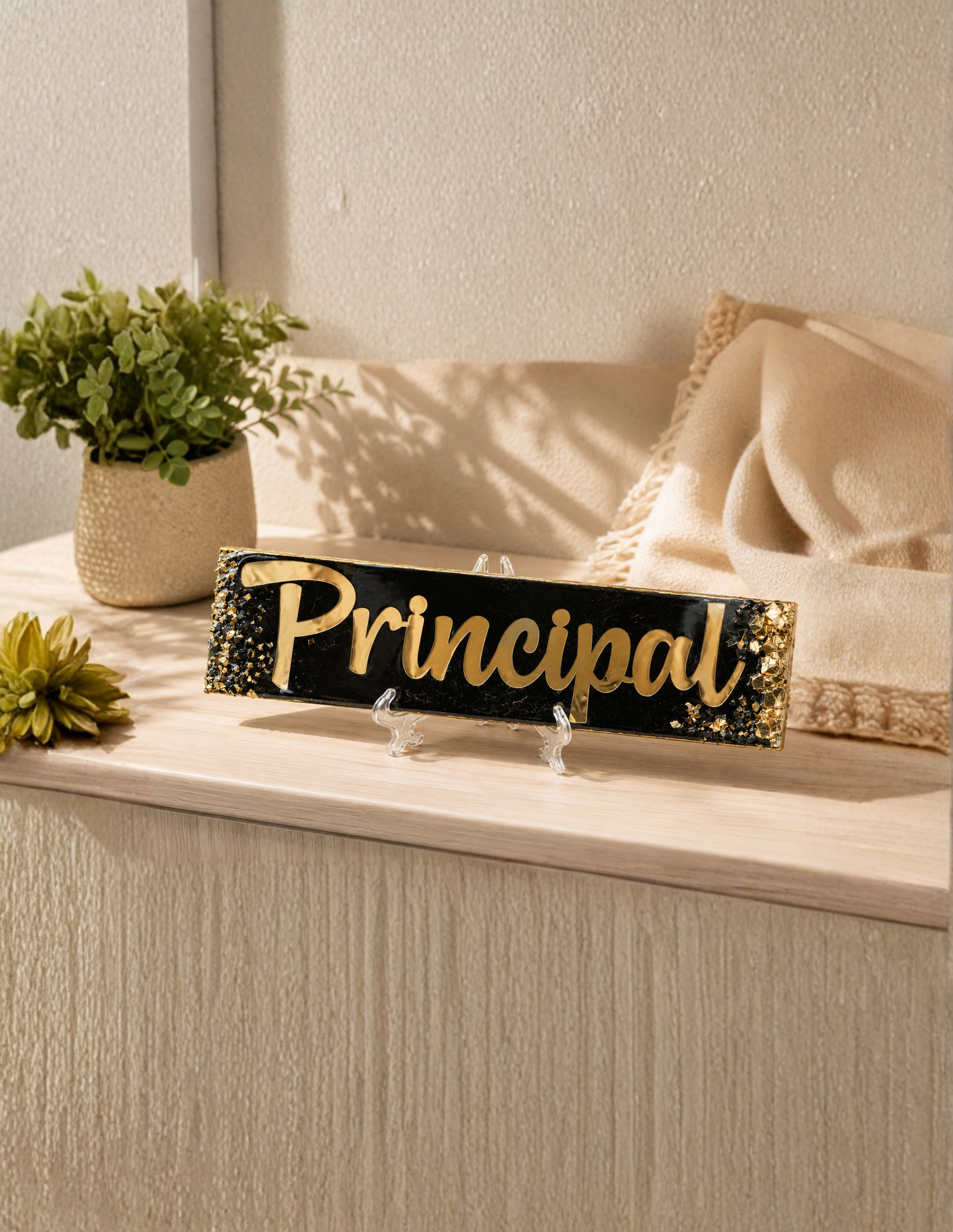 Luxury Customized Resin Name Plate | Premium Desk Name Sign | Personalized Office Decor